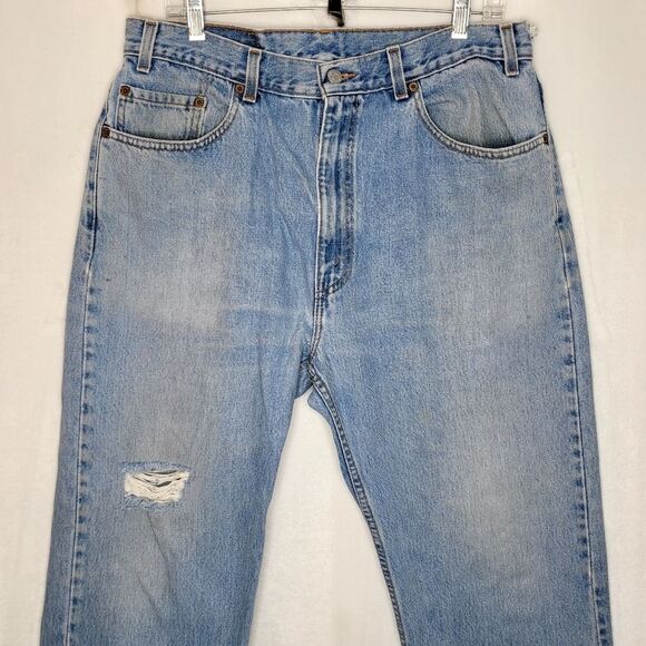 Vintage Levi's 505 Regular Fit Distressed Jeans Size 36 x 32 - Picture 2 of 11
